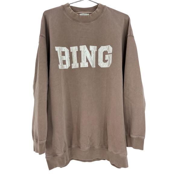 Anine Bing Collegiate Tan Tyler Sweatshirt Size L - Picture 2 of 4